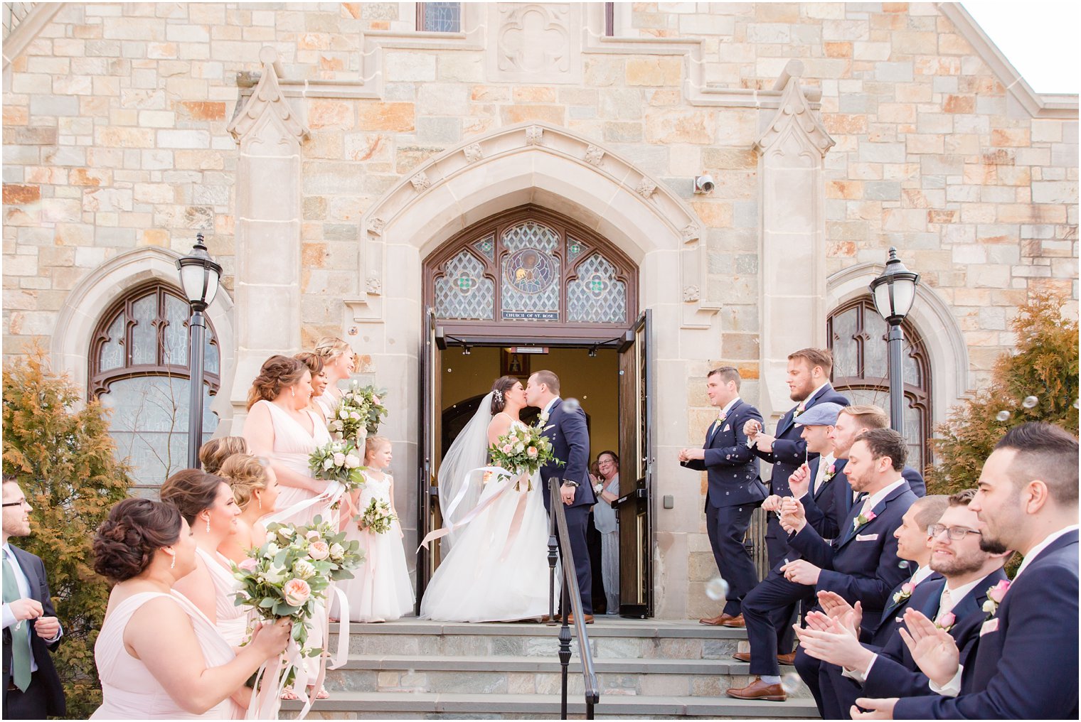 Church exit from St. Rose wedding ceremony