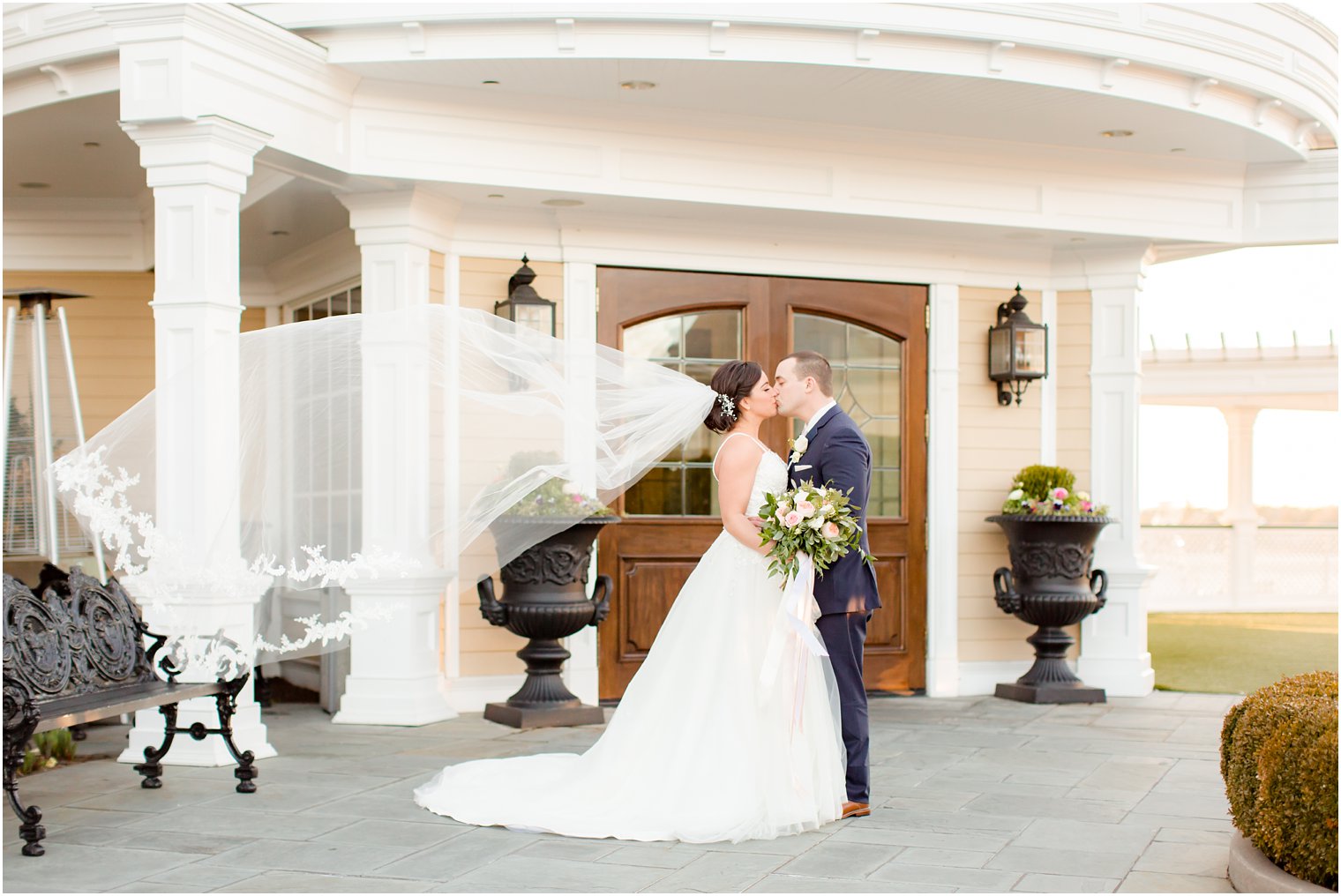 photo of veil blowing in the wind