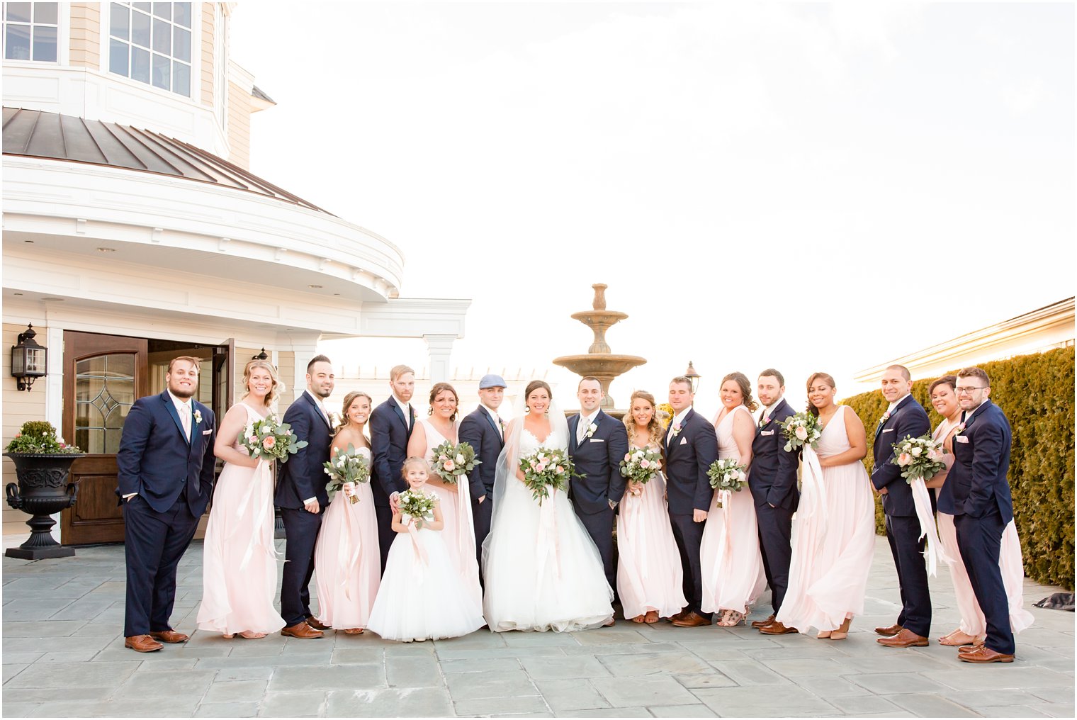 bridal party photo at Clarks Landing Yacht Club