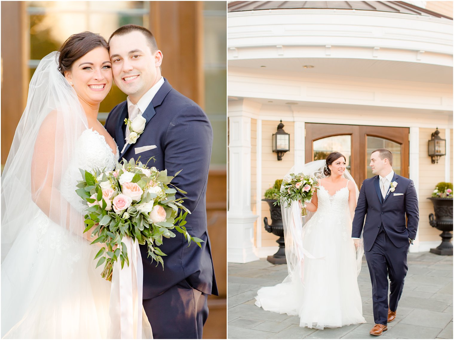 Classic bride and groom portraits at Clarks Landing Yacht Club