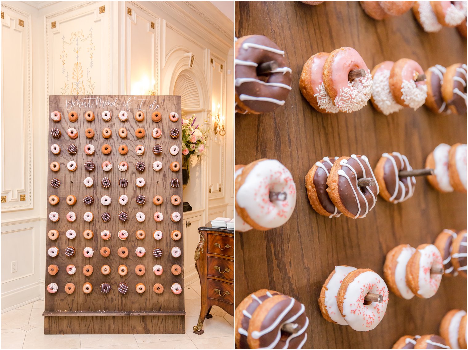 donut wall at wedding