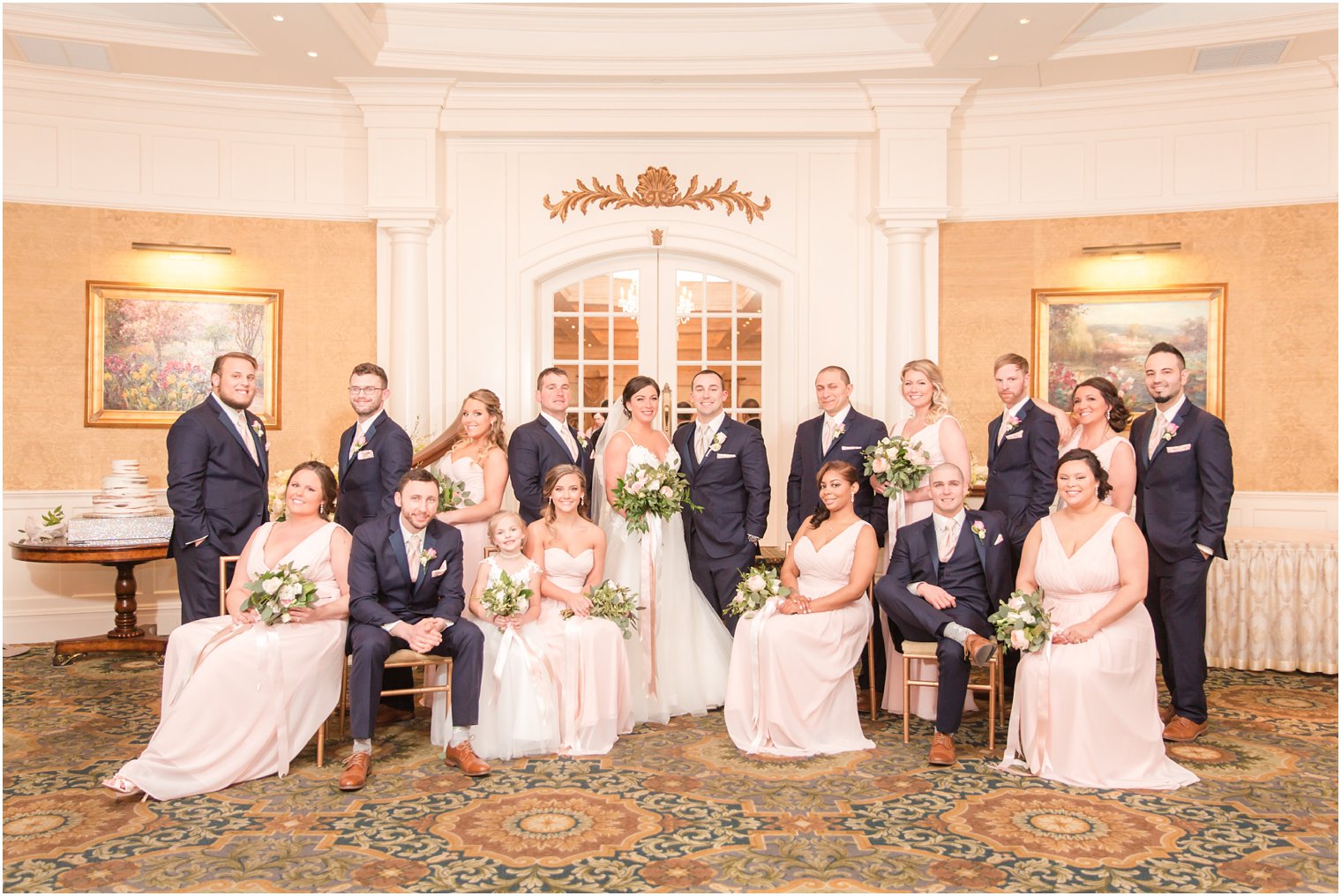 wedding bridal party at Clarks Landing Yacht Club in Point Pleasant NJ