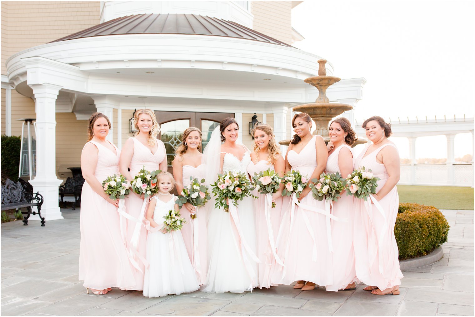 Bridesmaids and flower girl at Clarks Landing Yacht Club Wedding