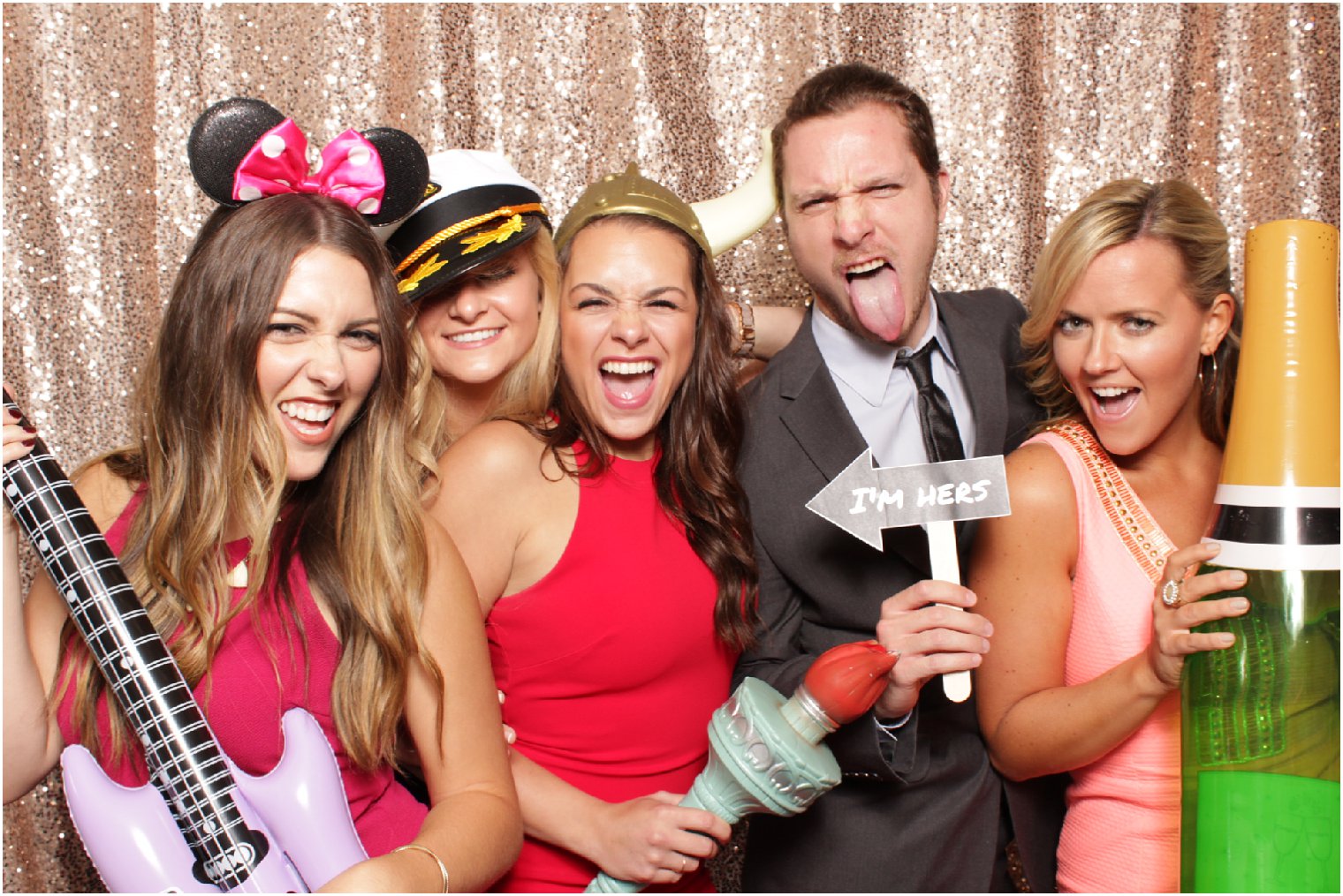 fun group in photo booth