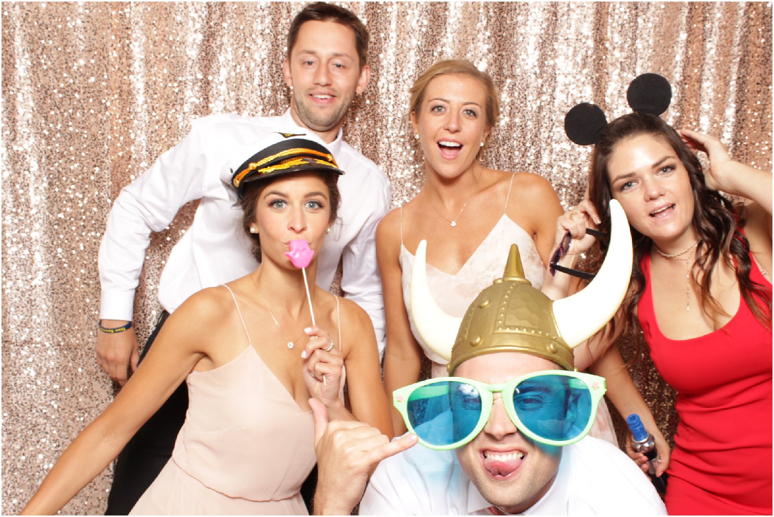 group of friends in the photo booth