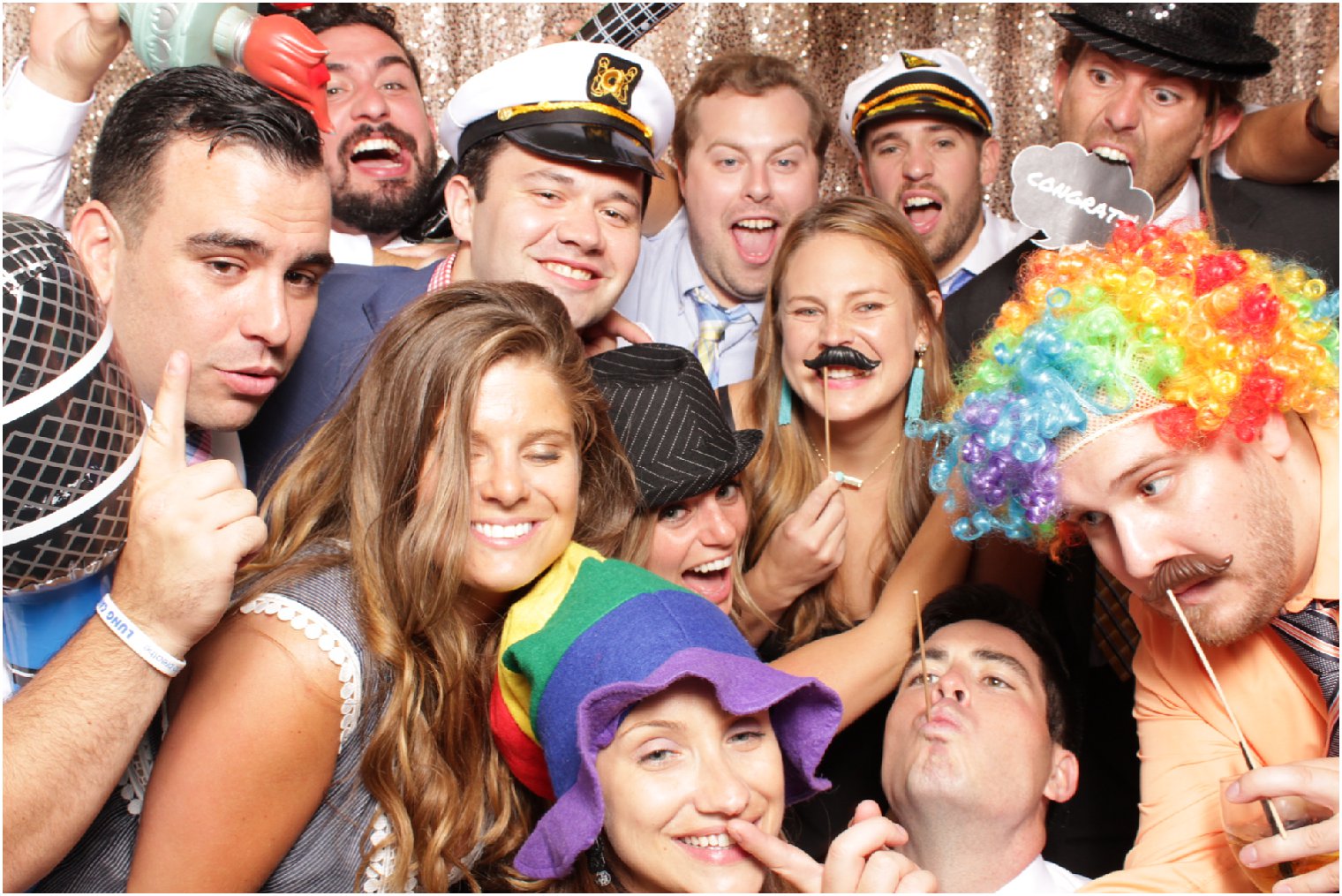 big group in the photo booth