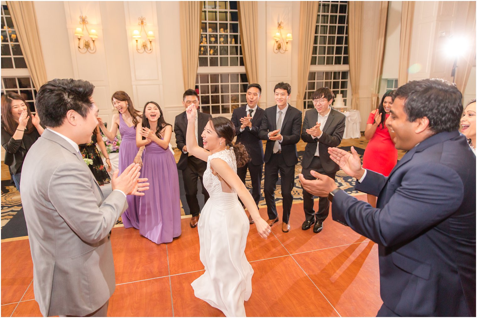 guests having fun at Wedding reception at Crystal Springs Resort