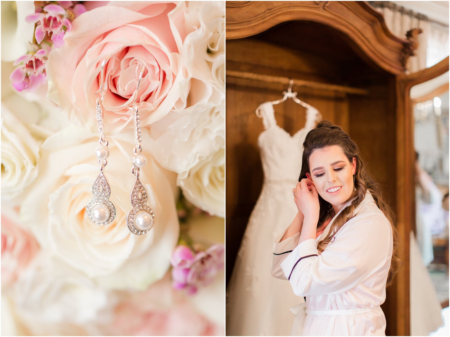 Bride getting ready in bridal suite