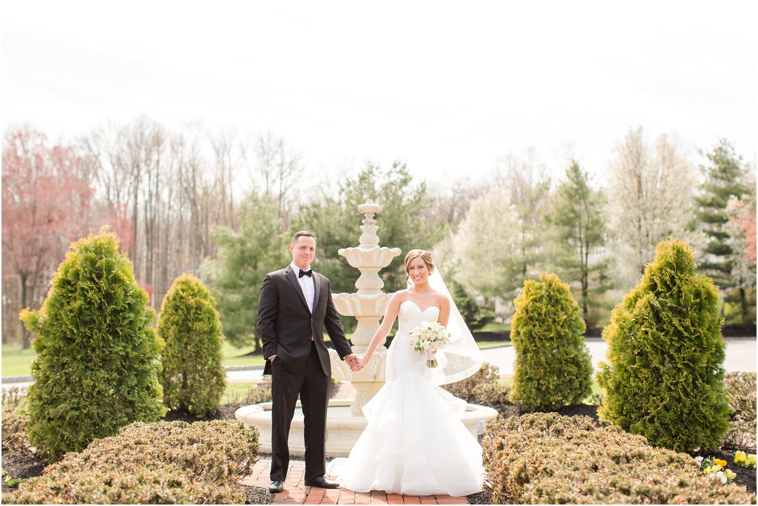 Spring wedding with blooming dogwoods