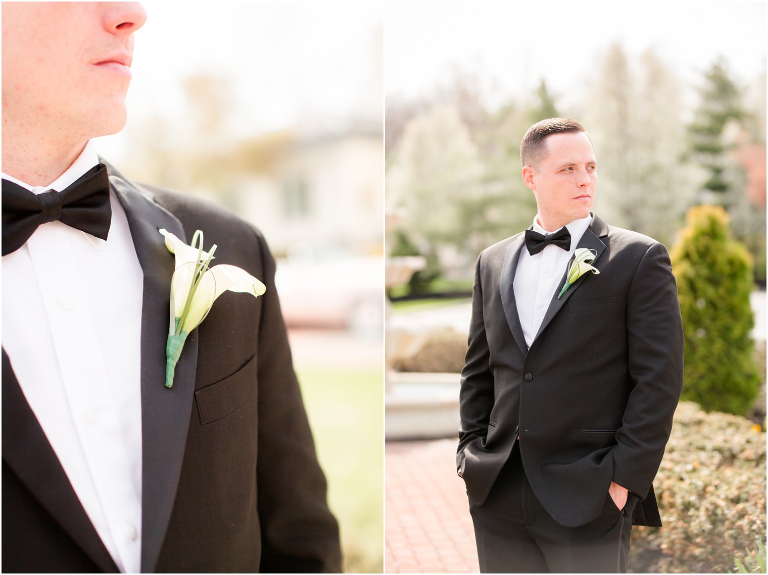 close-up of groom's boutonniere