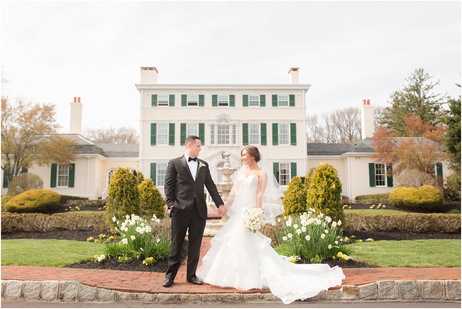 bride wearing allure bridal dress from bridal garden in nj