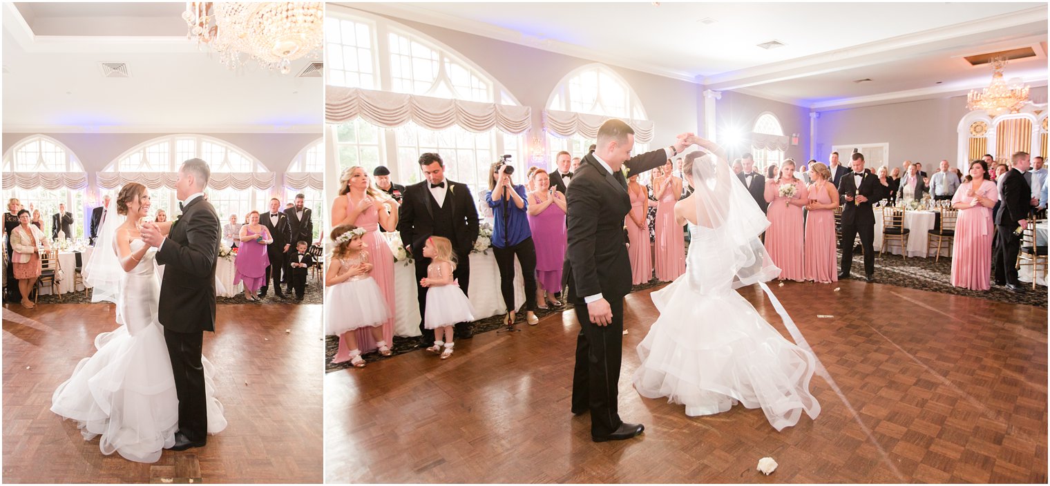 first dance at reception at Pen Ryn Estate
