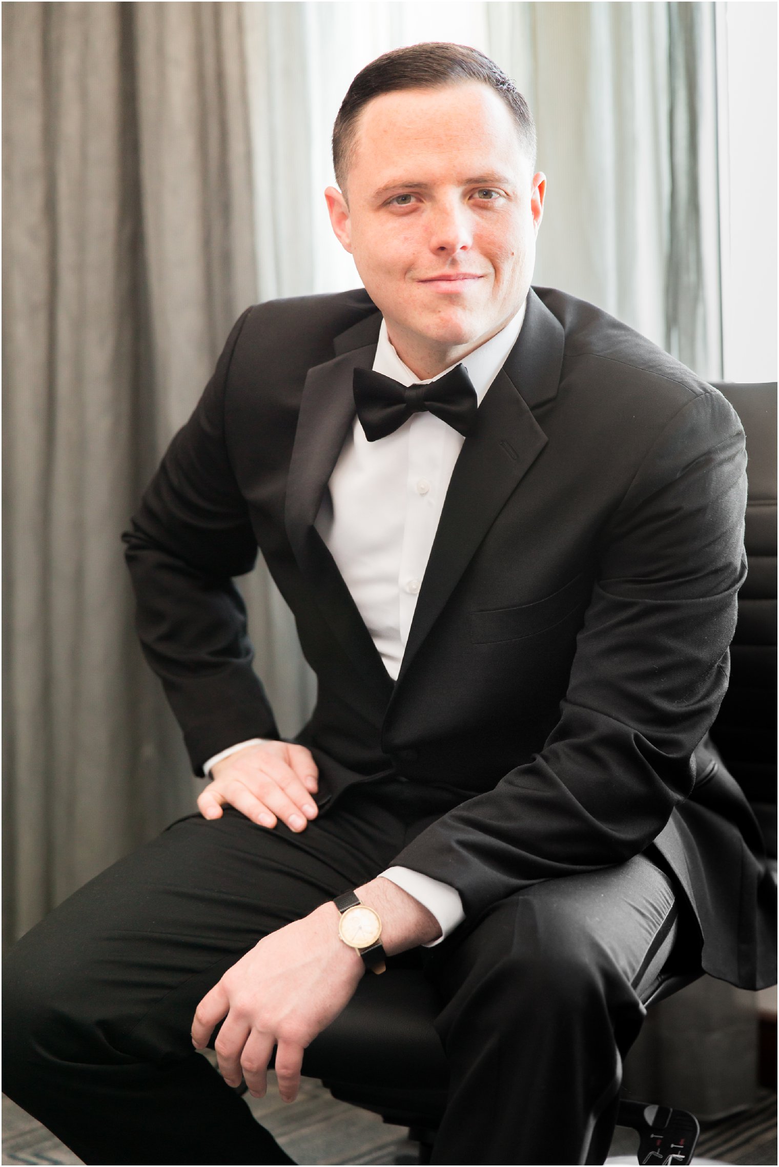 classic groom portrait with black tie