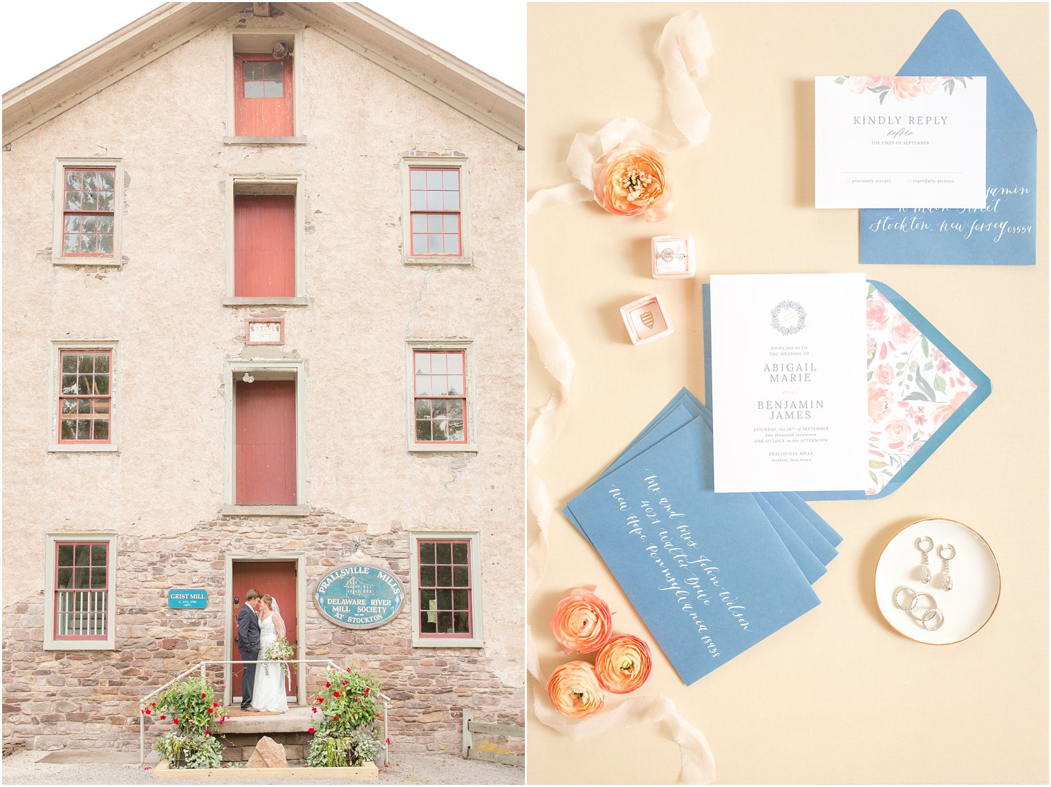 Prallsville Mills Wedding Editorial with paper goods by Jula Paper Co. photographed by Idalia Photography