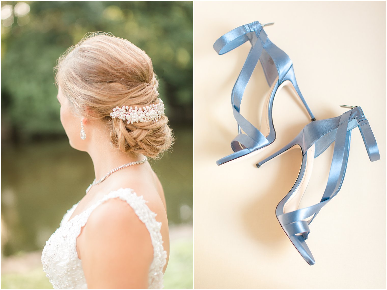 dusty blue heels by IMAGINE Vince Camuto photographed by Lambertville NJ wedding photographer