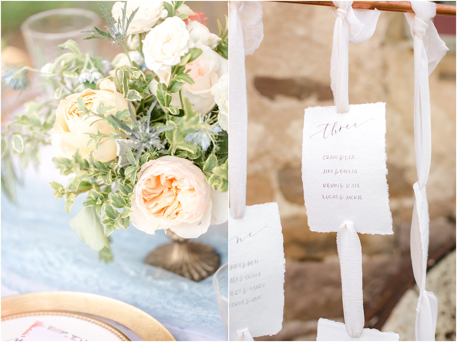 reception details for elegant wedding at Prallsville Mills by Idalia Photography