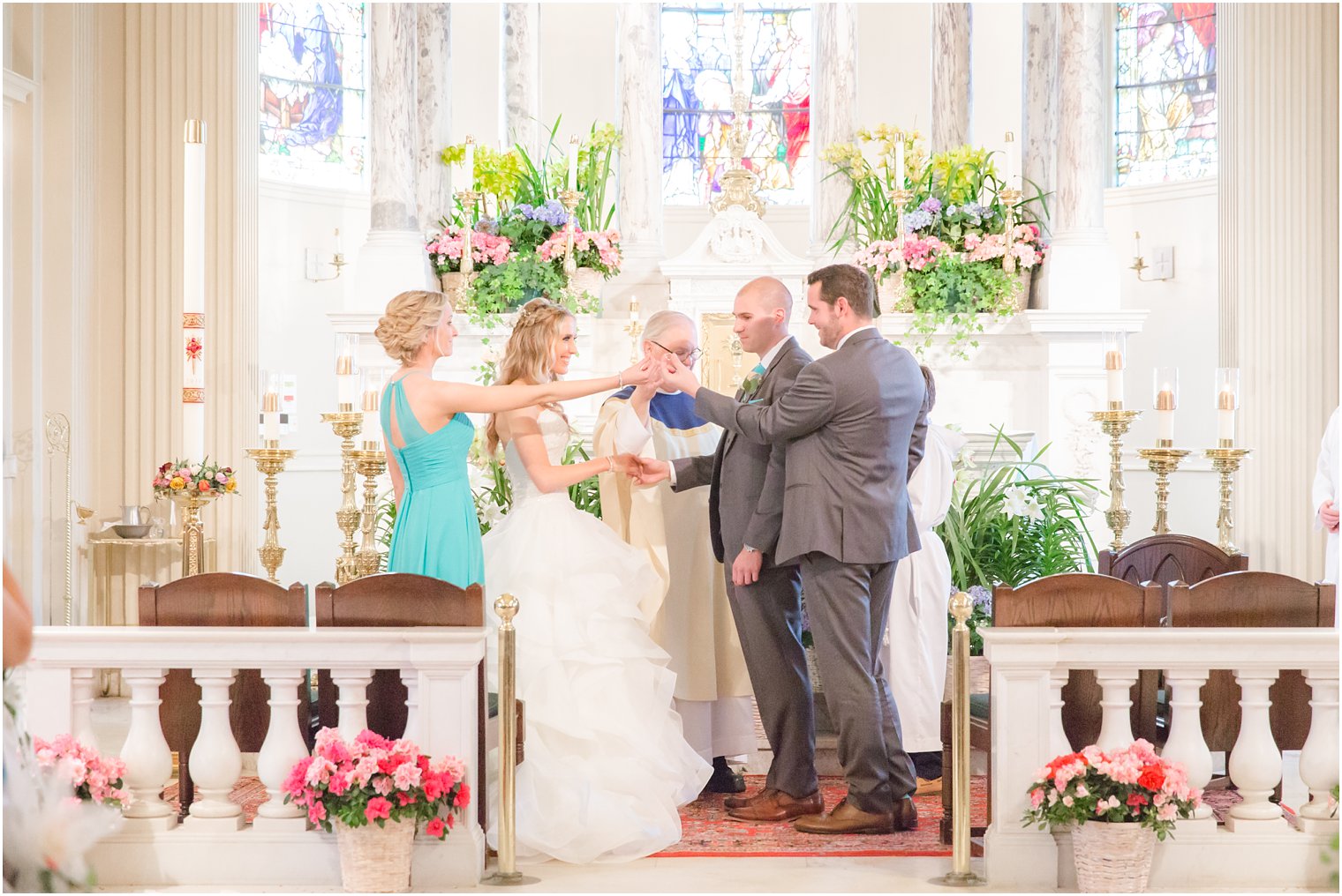 Exchange of rings at St. Catharine's Church