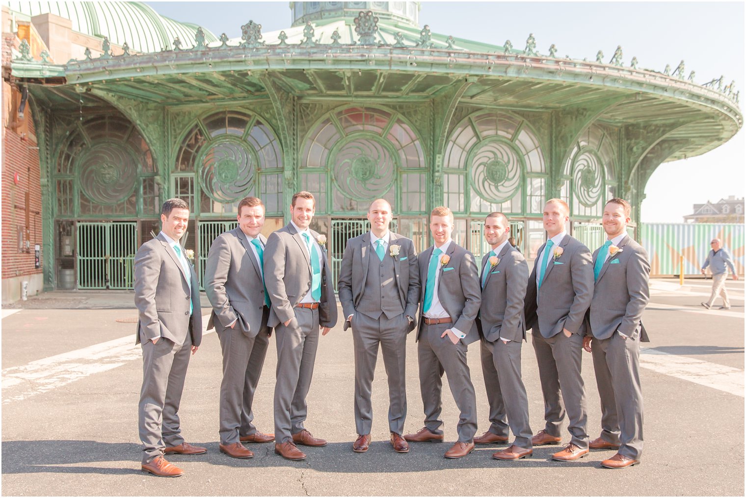 Groomsman photo at old casino