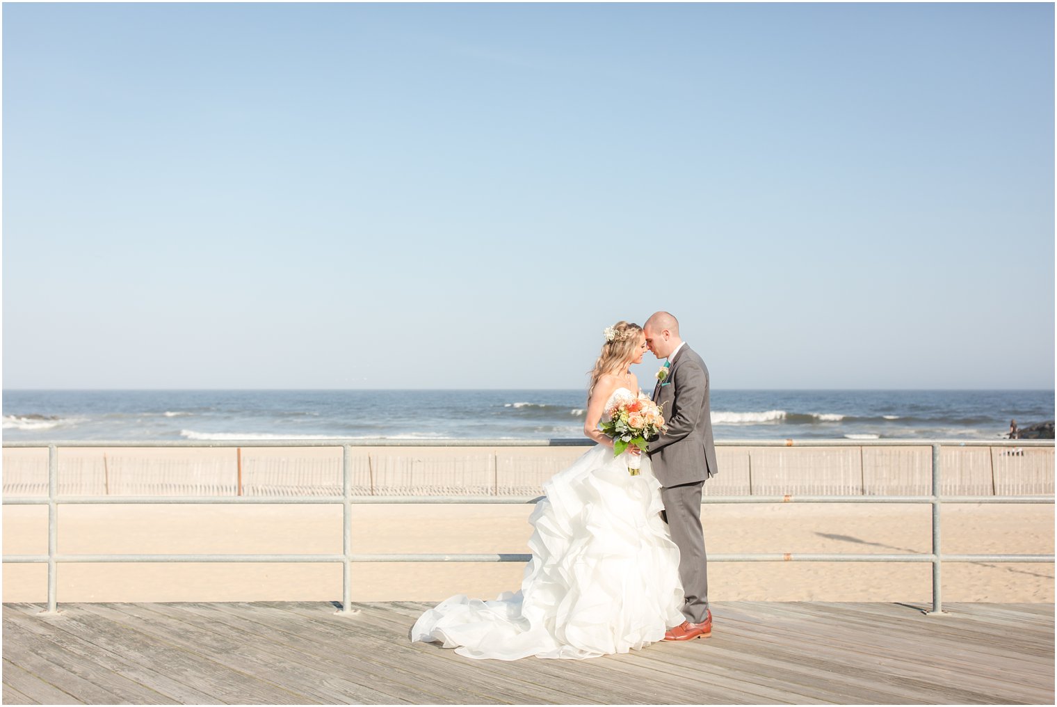 Wedding photo with beach in Asbury Park