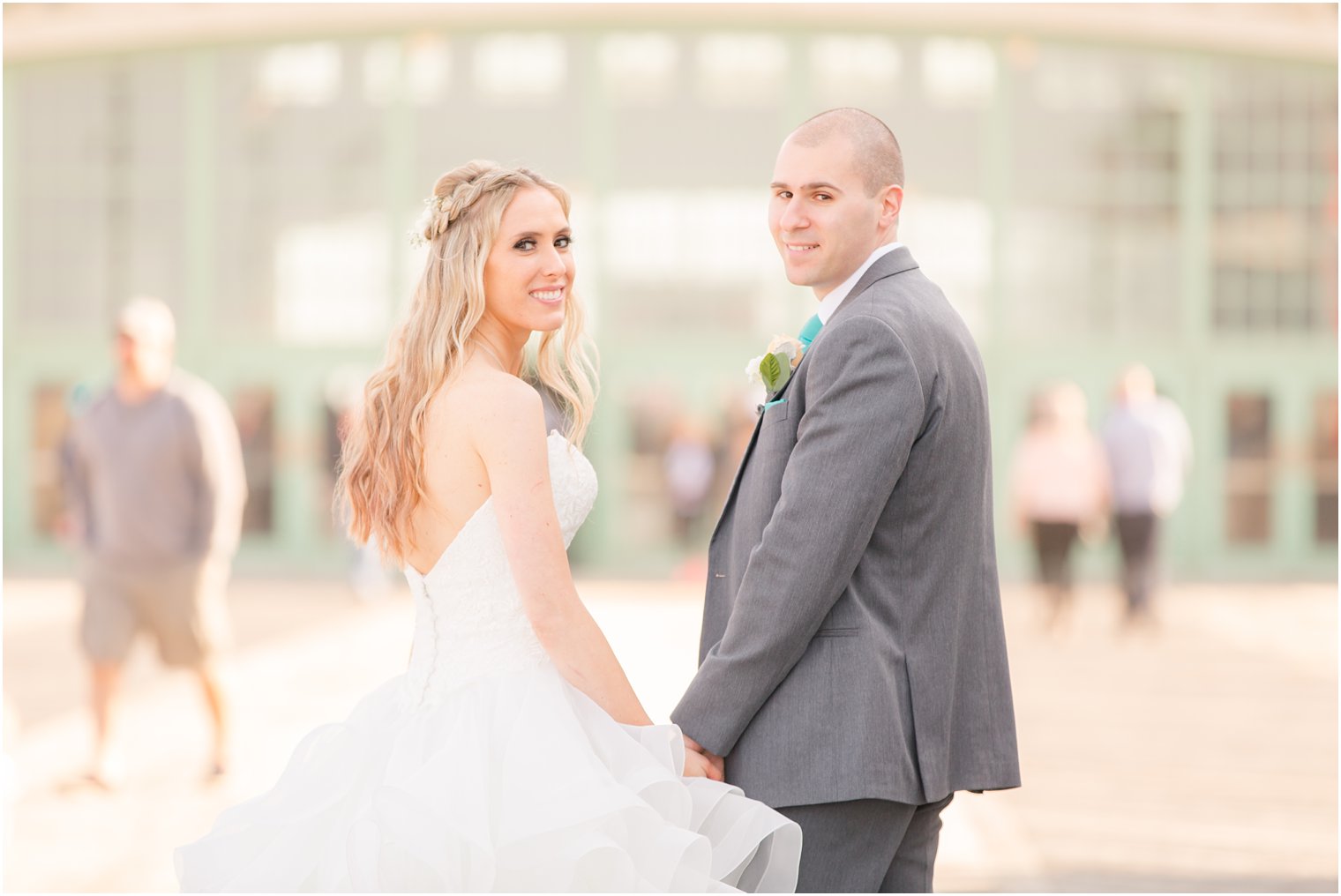 Wedding photos at the beach in Asbury Park