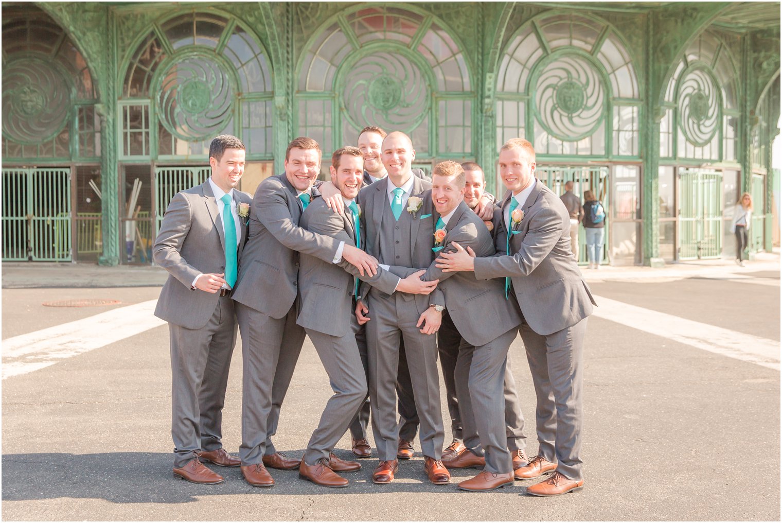 Groomsman hug photo