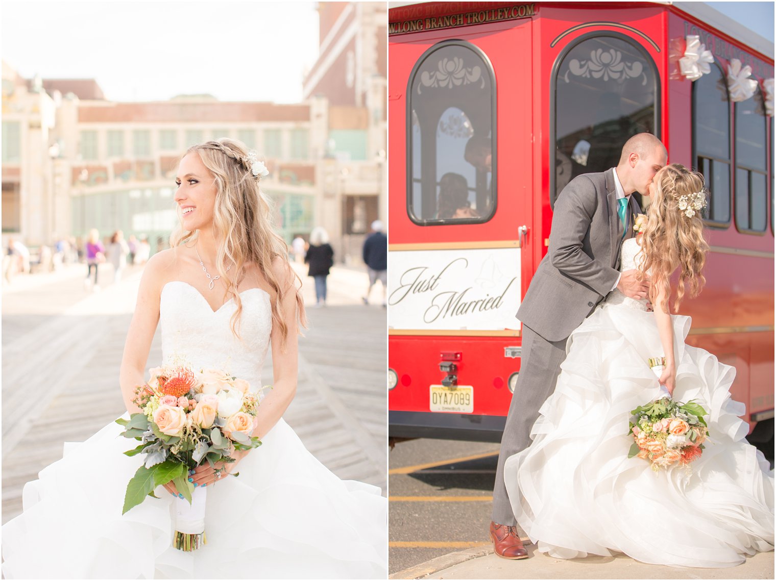 Fun jersey shore wedding with Long Branch Trolley