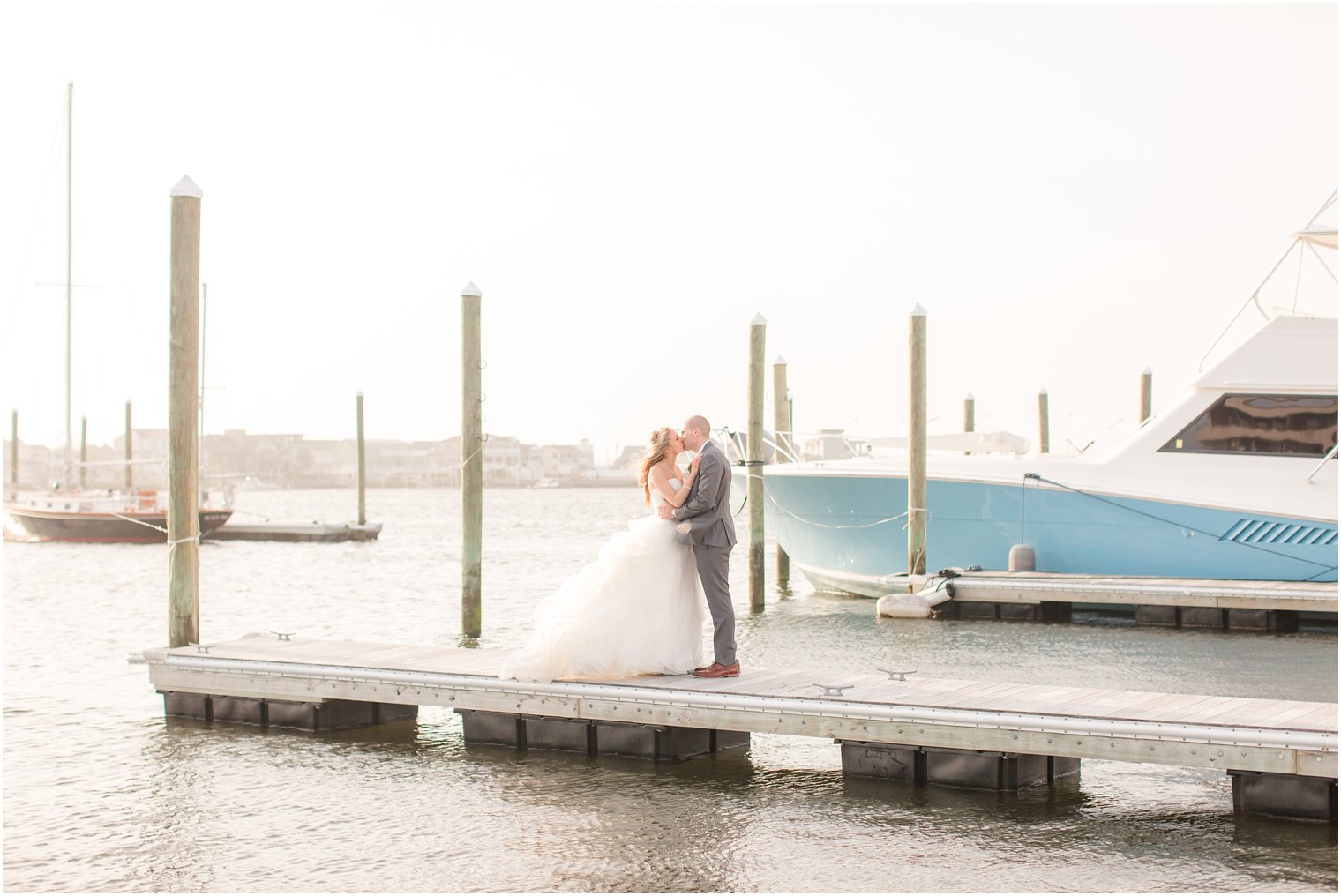 Sunset wedding photo at The Channel Club