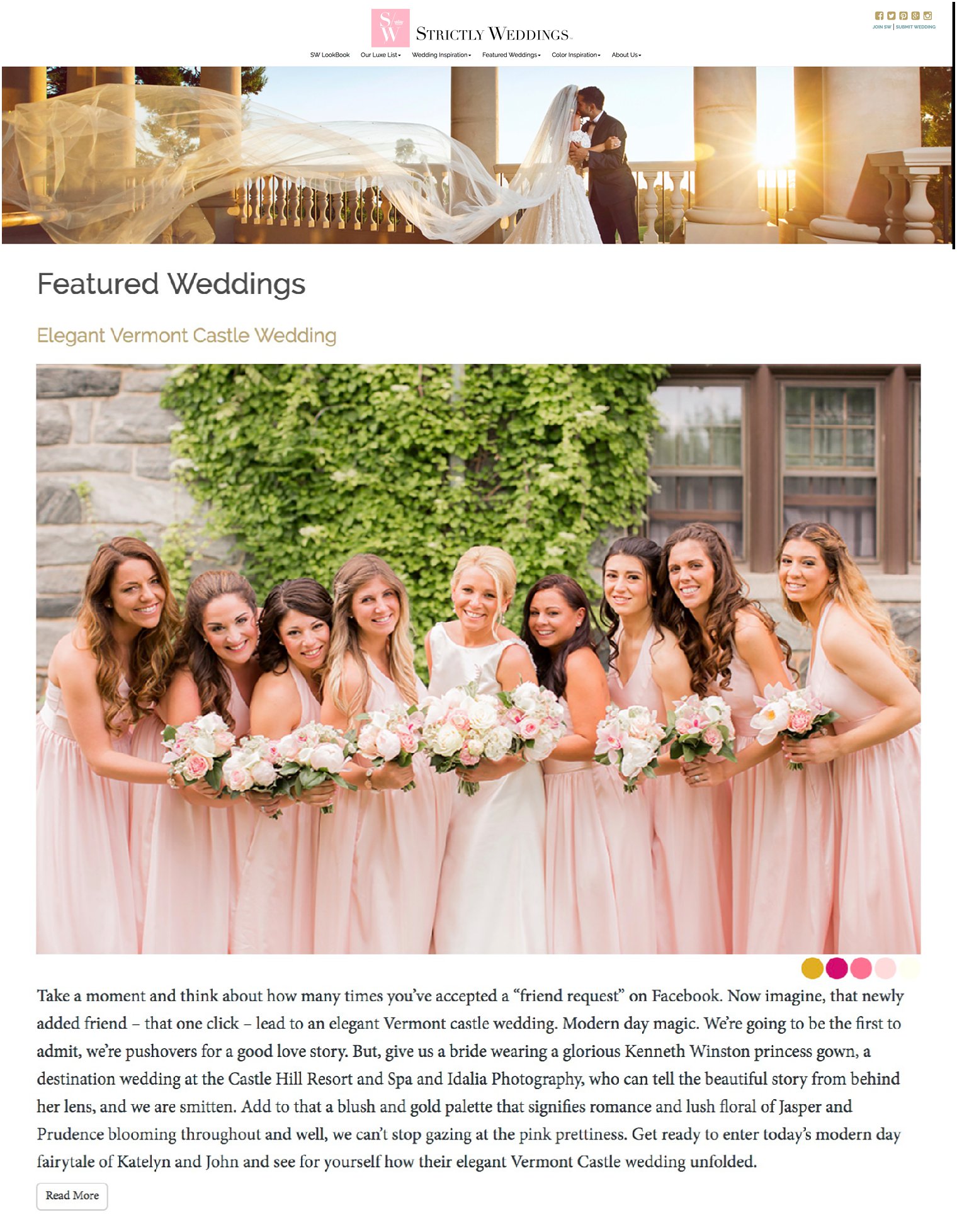 Elegant Vermont Castle Wedding Featured on Strictly Weddings