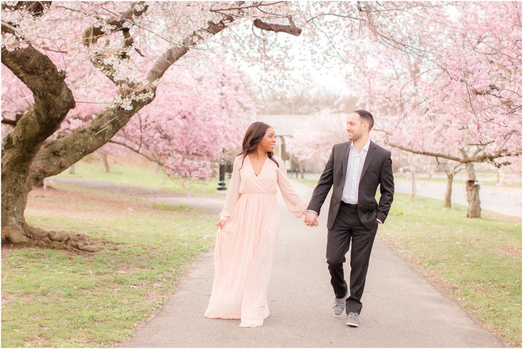 Cherry Blossom Engagement Photos Kenesha and Frank