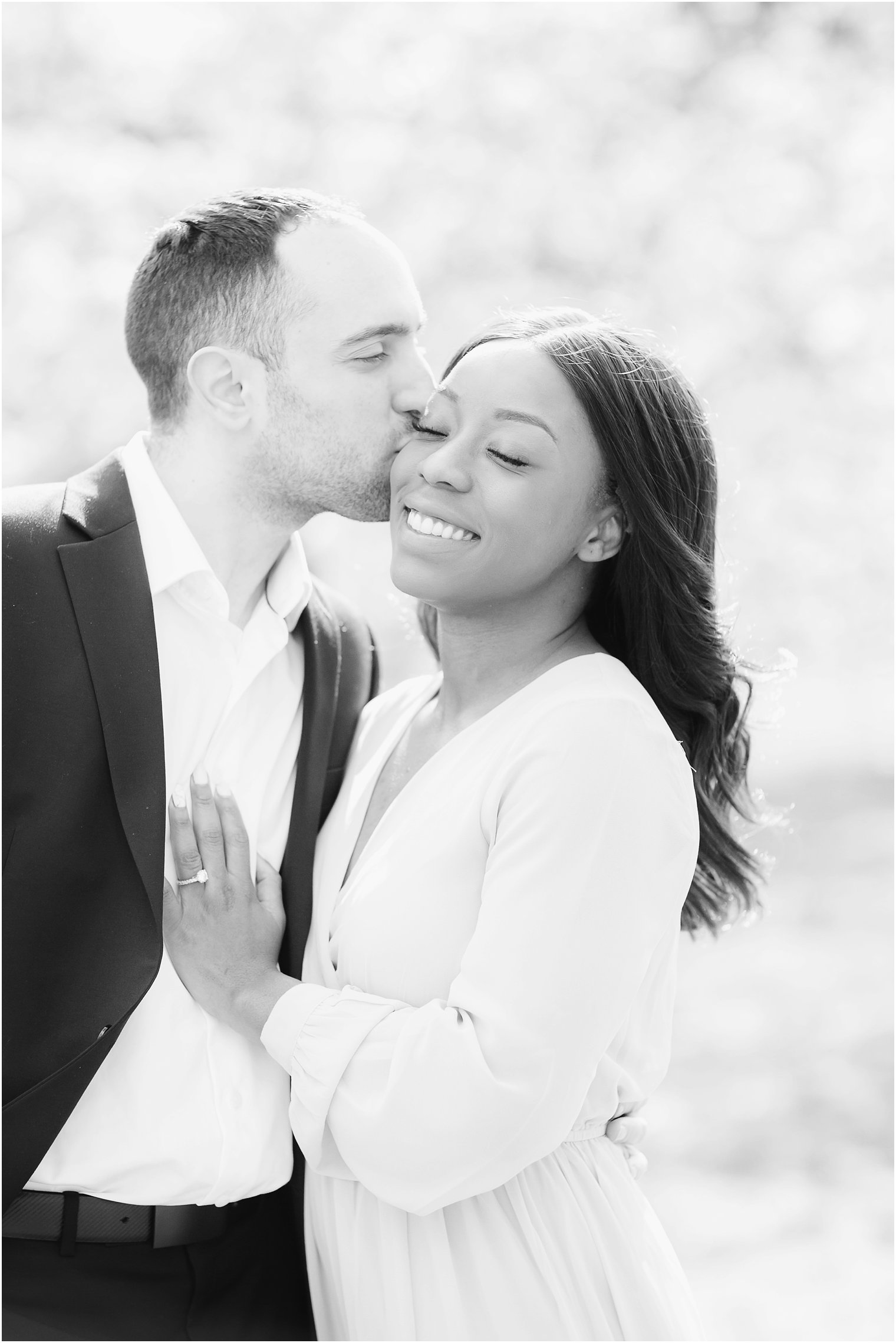 happy moment between bride and groom