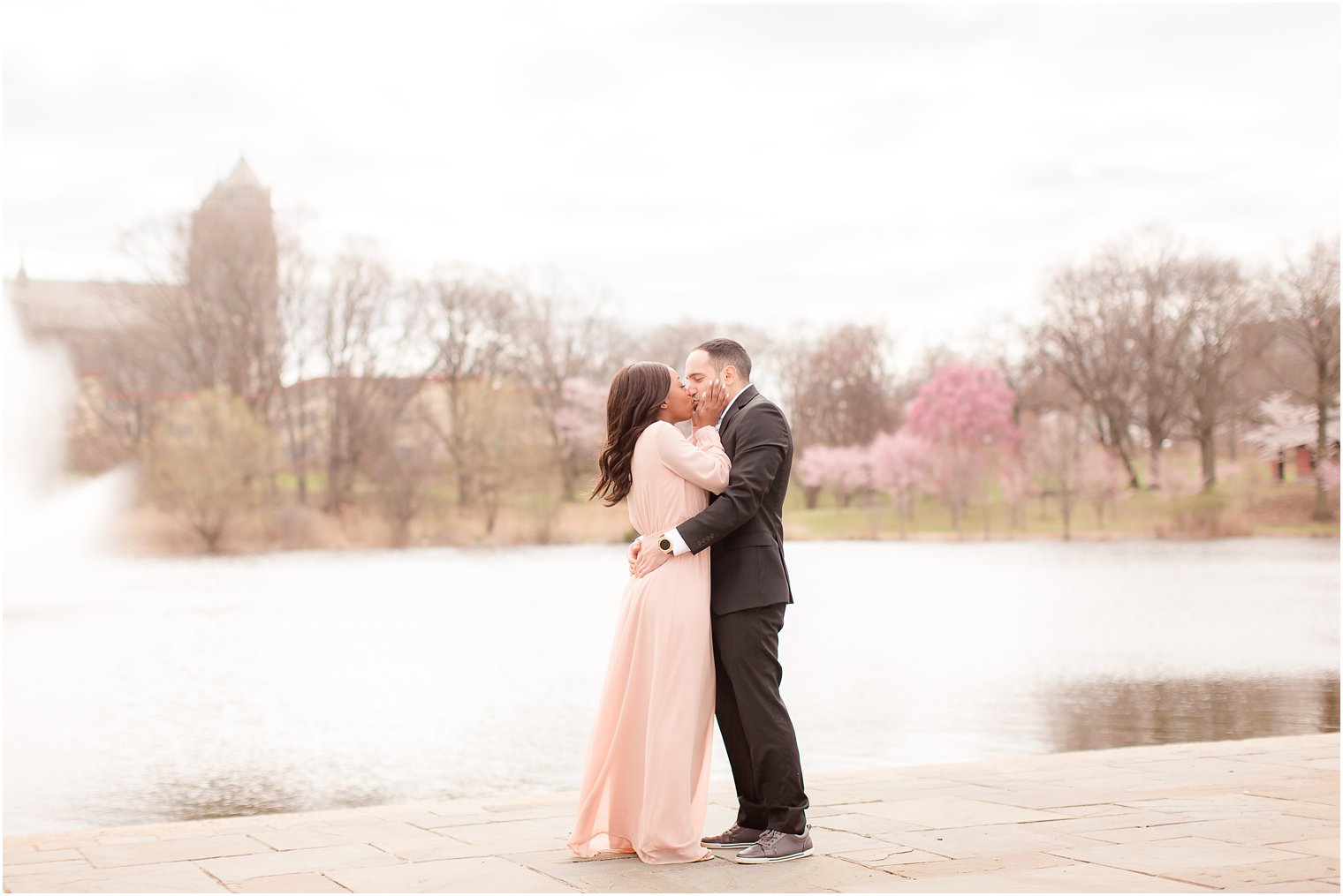 photo of engaged couple at Branch Brook Park