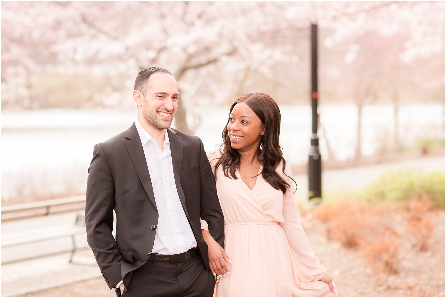 bride smiling at her happy groom