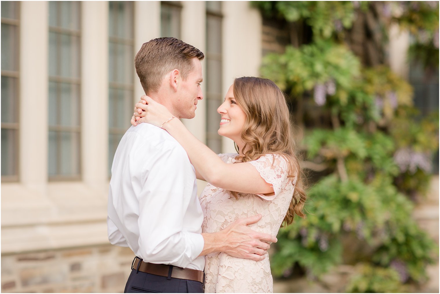 engagement photo at Princeton University campus