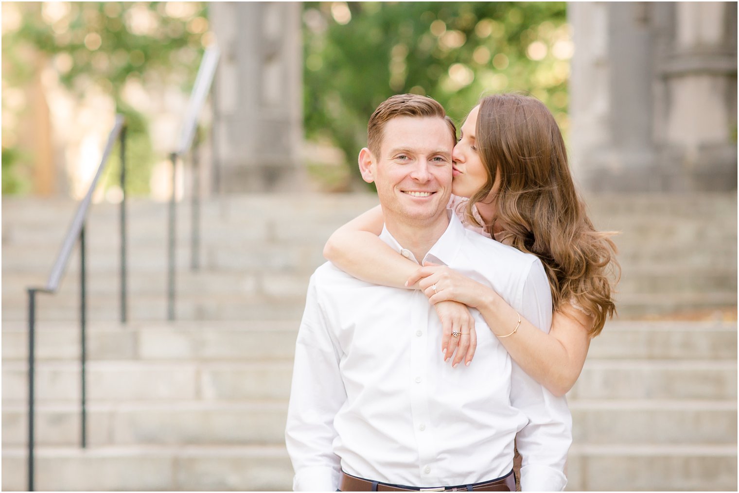 engaged couple at Princeton University