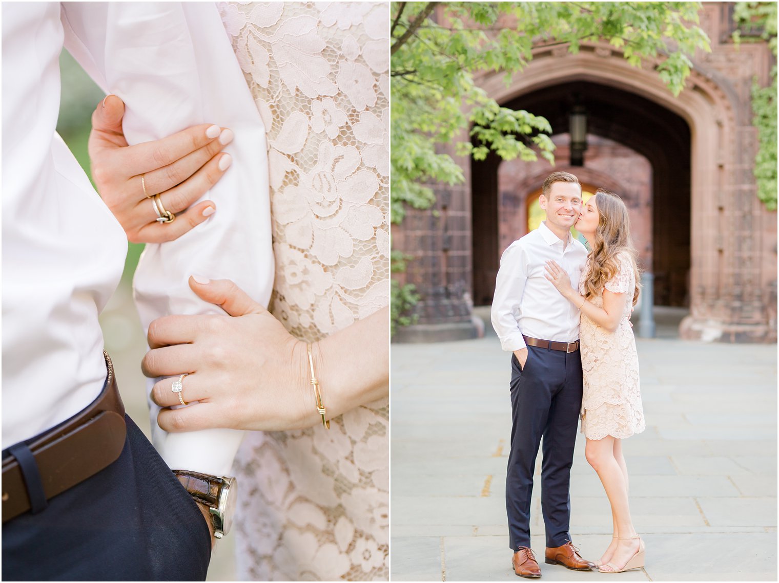 bride wearing her engagement ring