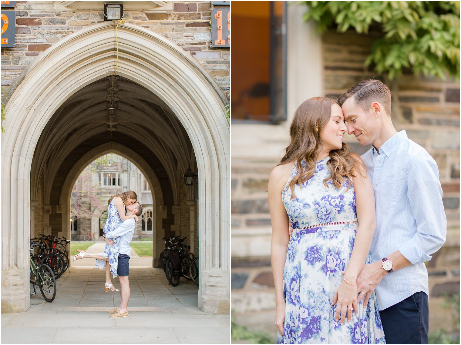 romantic engagement photos at Princeton University