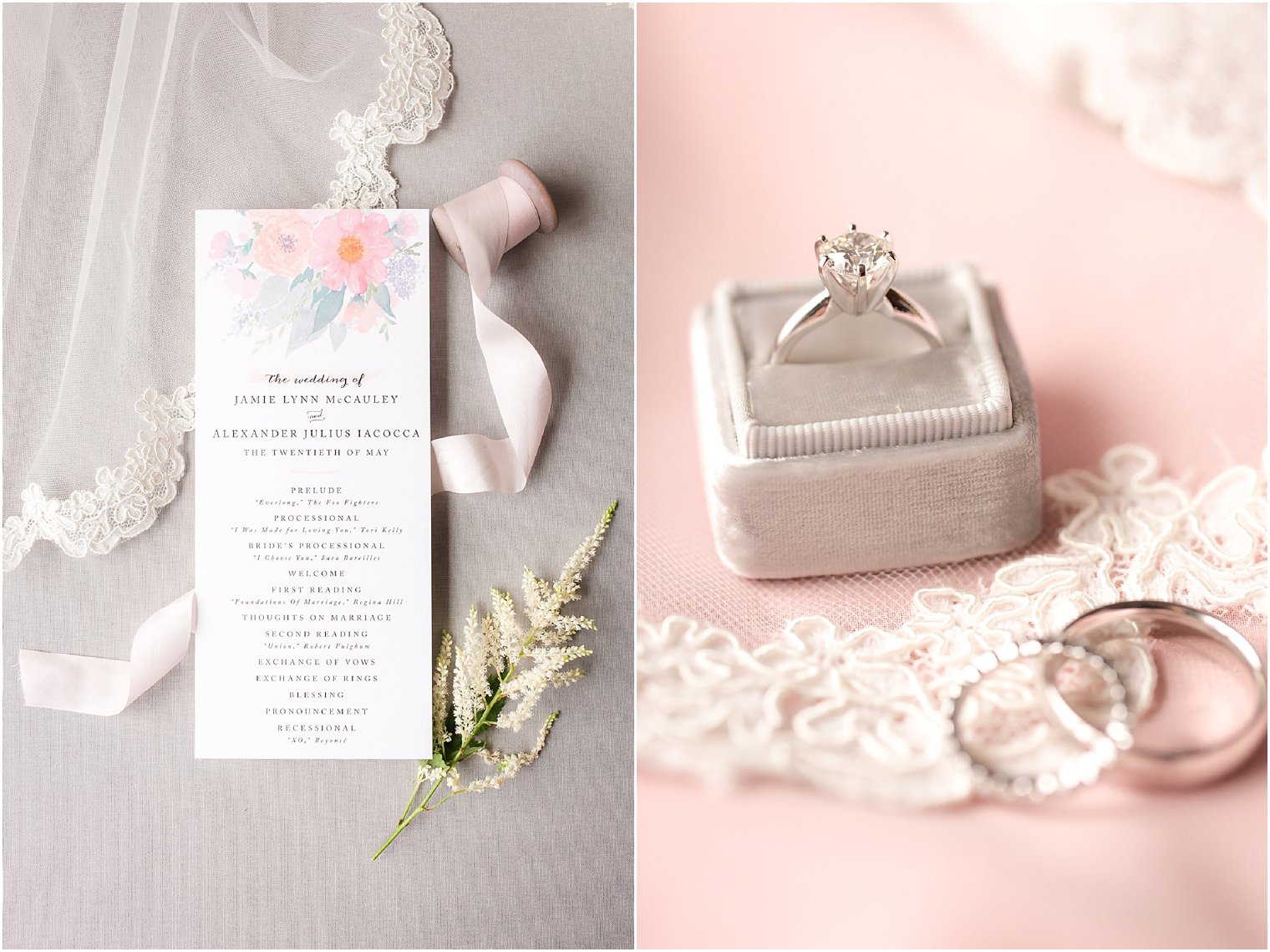 Pink and gray wedding color palette
