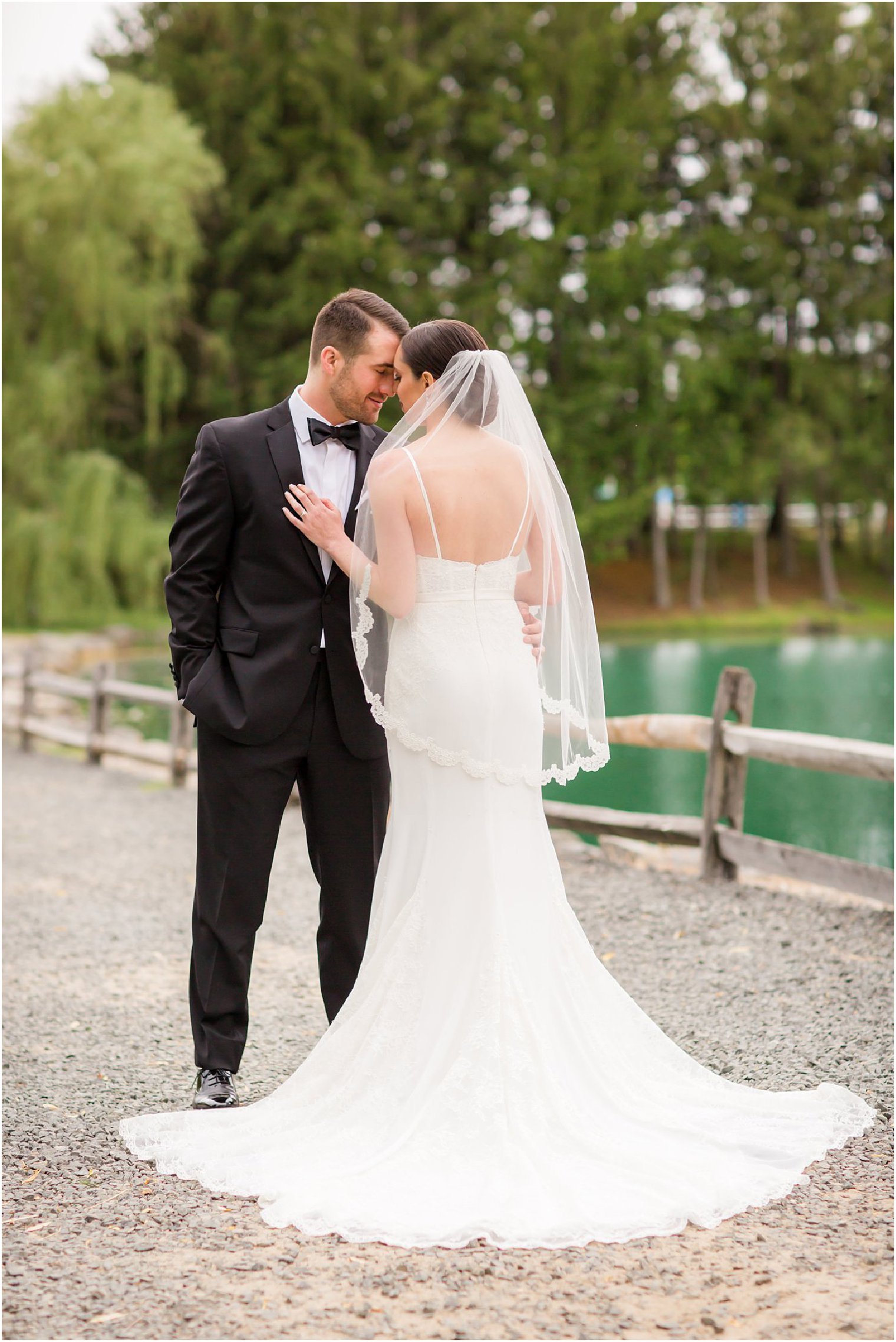 Bride and groom portrait at Windows on the Water at Frogbridge