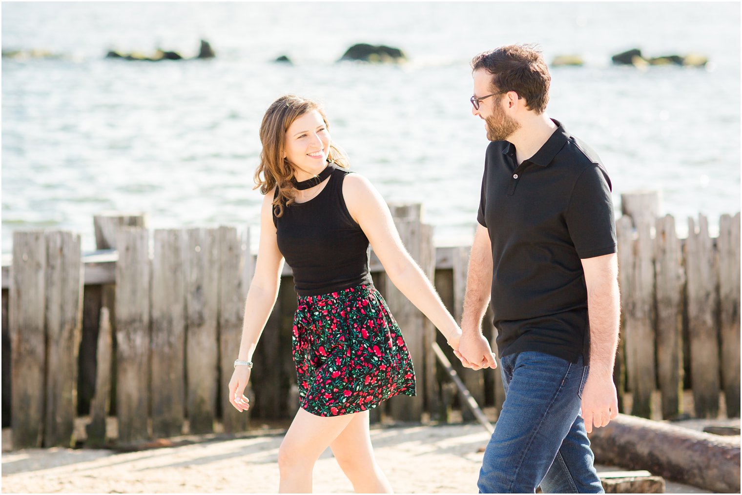 Couple during Sandy Hook Engagement Session