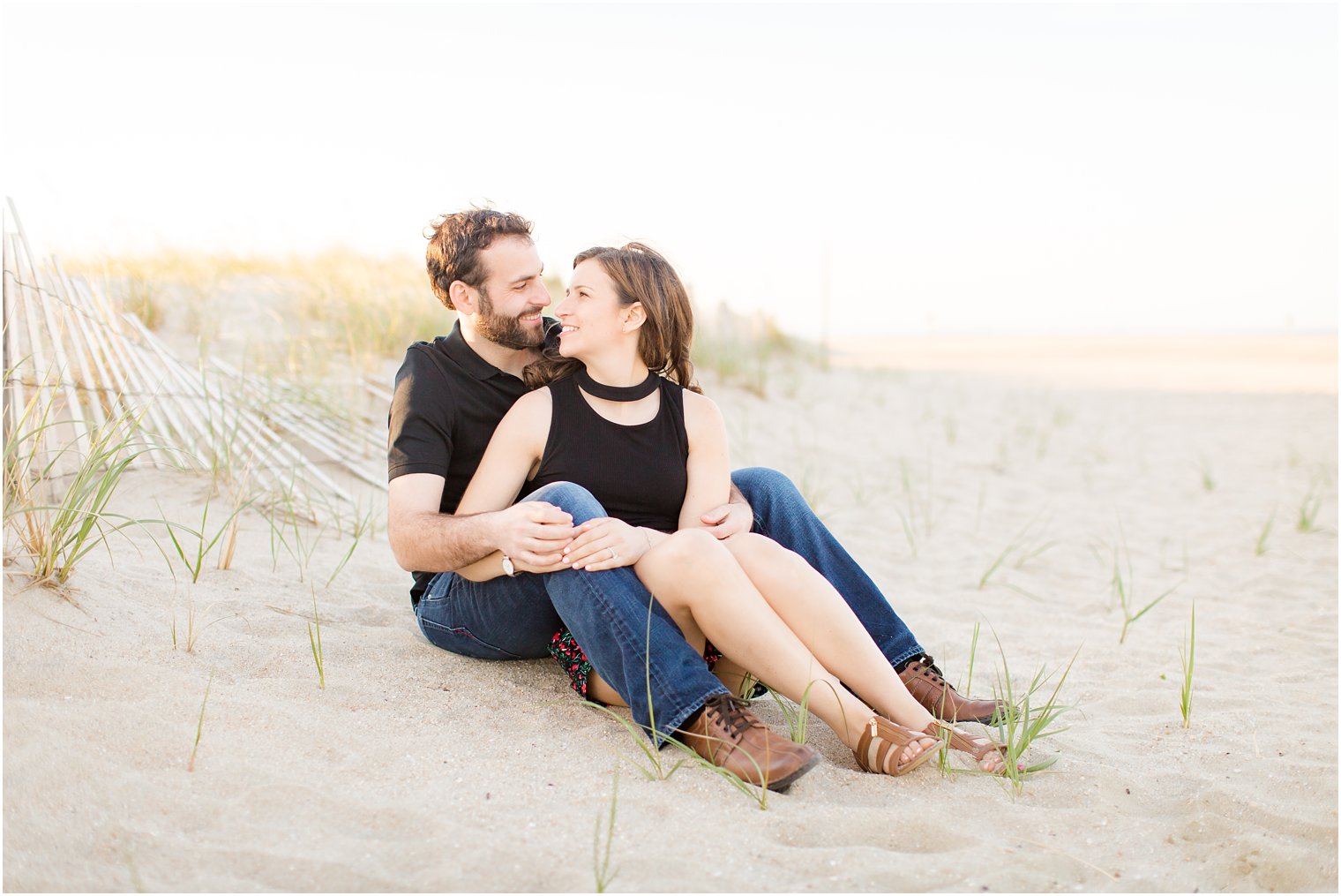 engaged couple at Sandy Hook