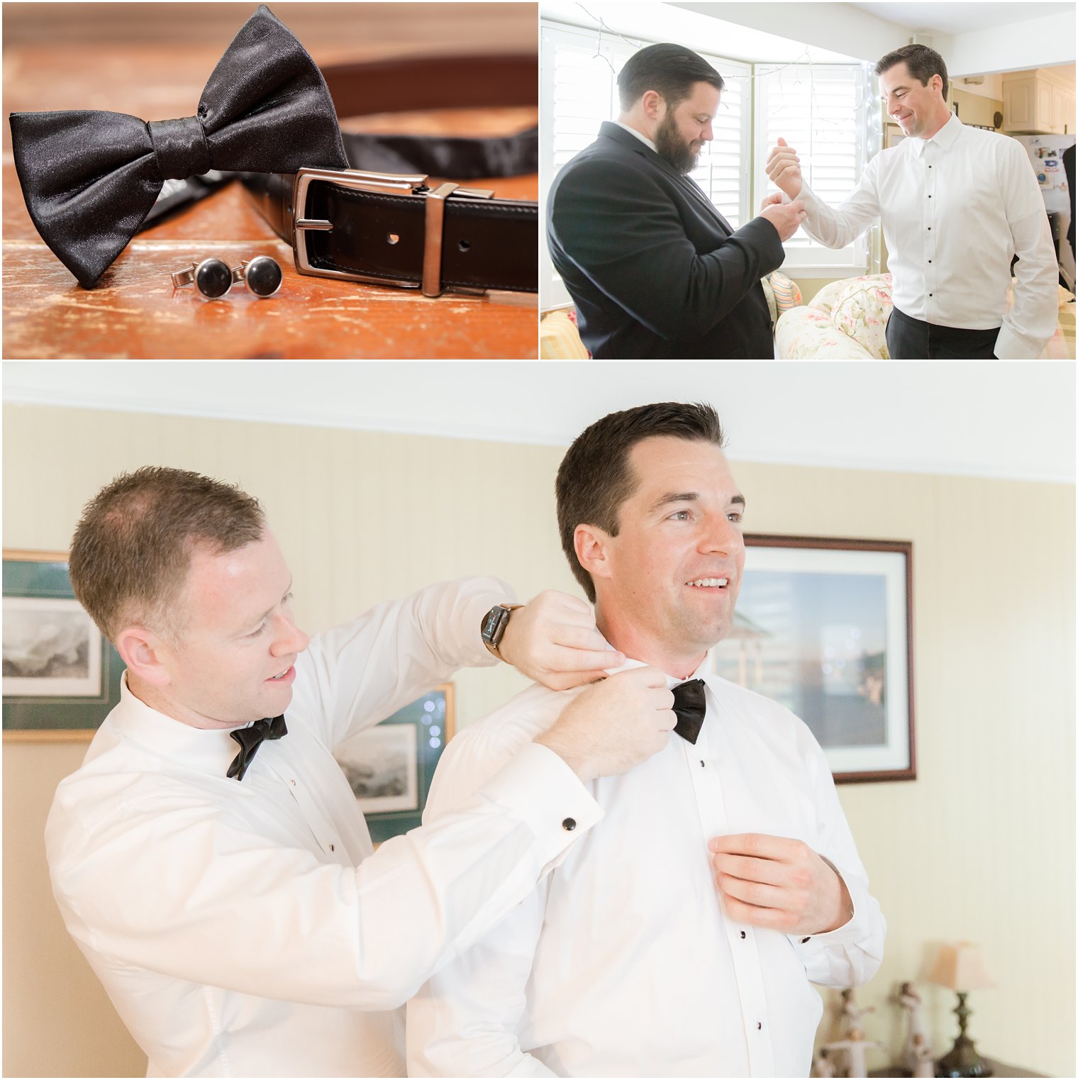 groom getting ready with groomsmen