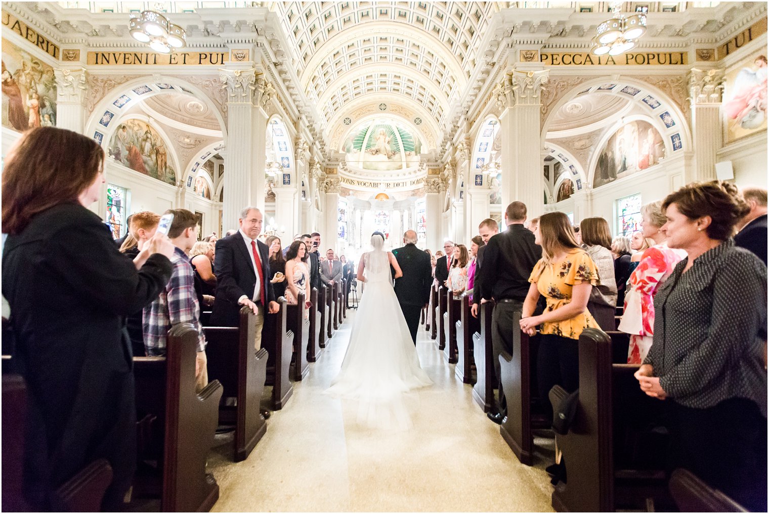 Bride entering church at St. Catharine's in Spring Lake