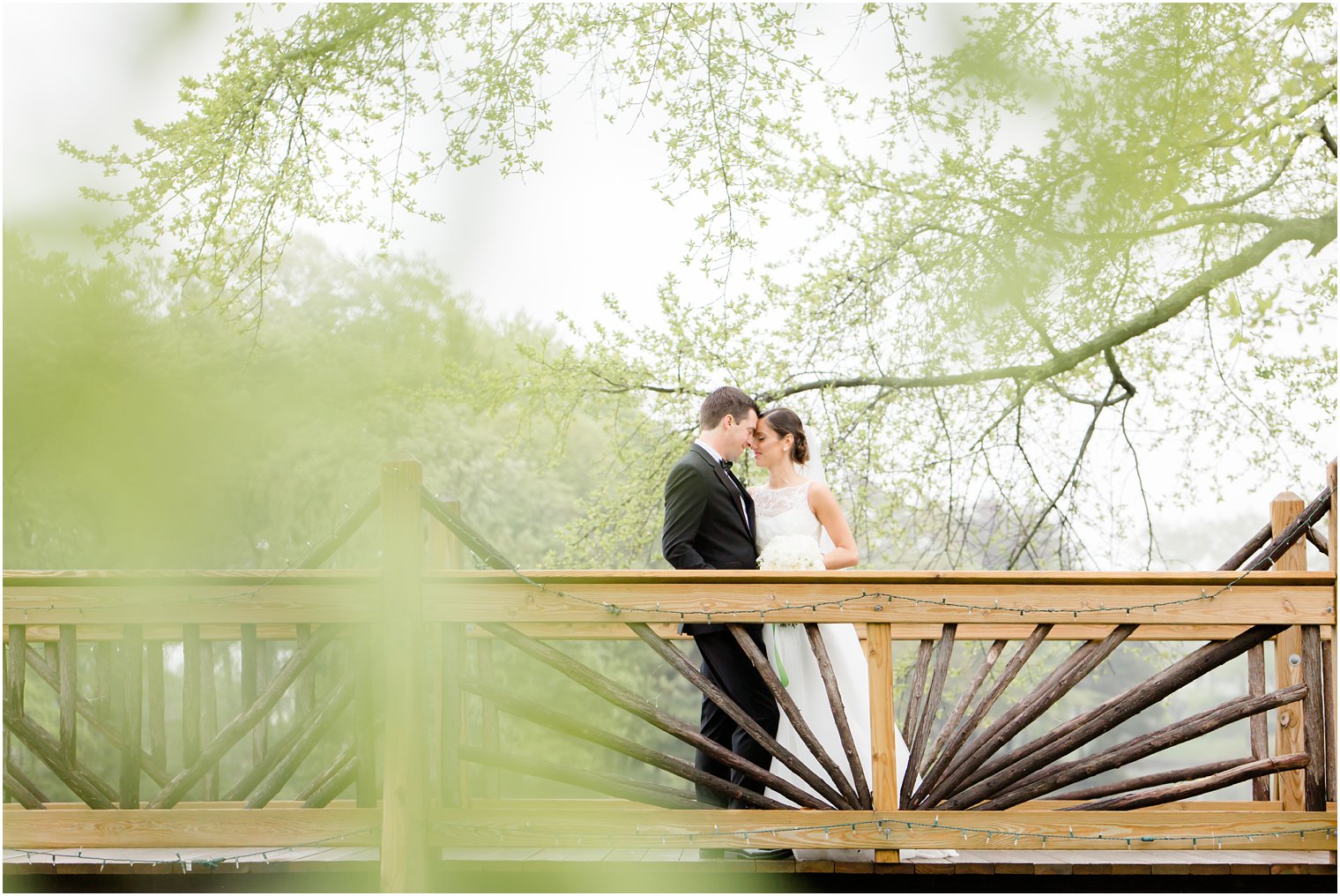 romantic portrait of bride and groom