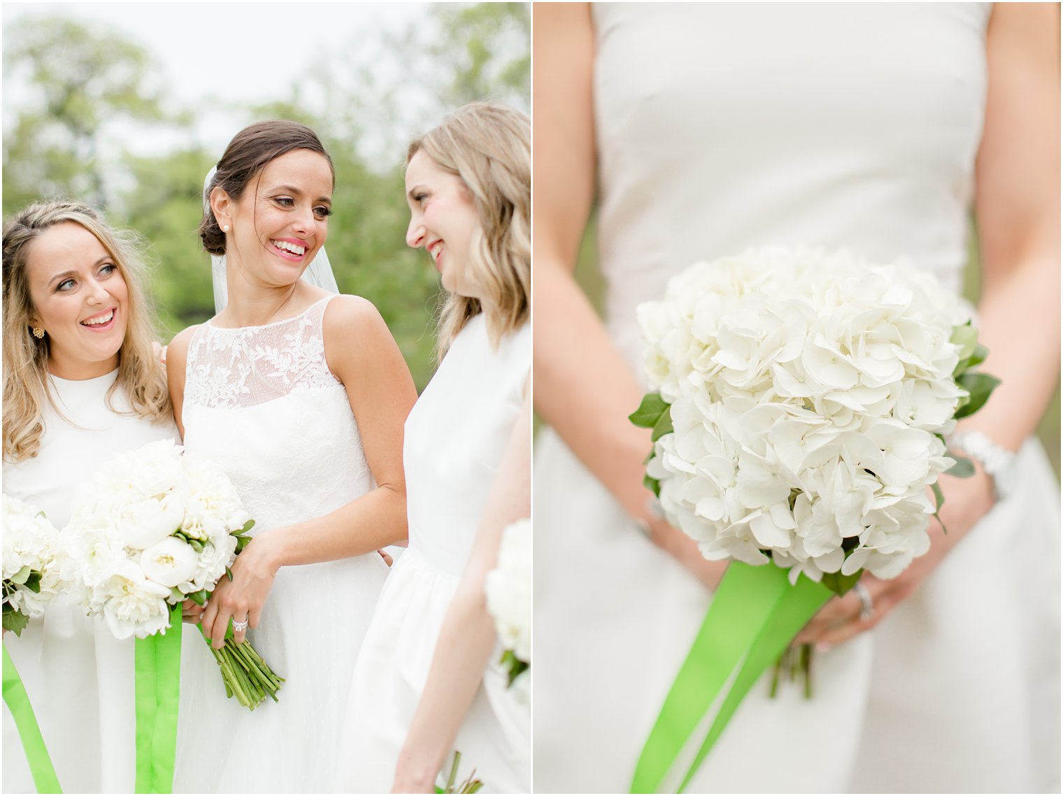 bridesmaids in white dresses