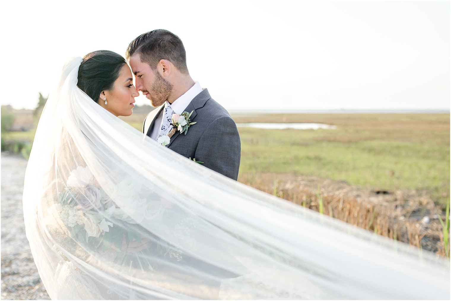 Romantic veil photo at Bonnet Island Estate