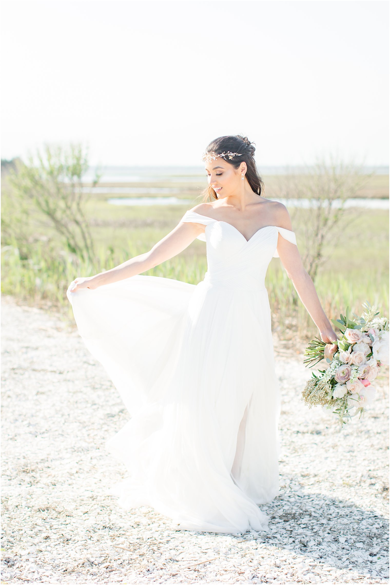 Bridal portrait at Bonnet Island Estate