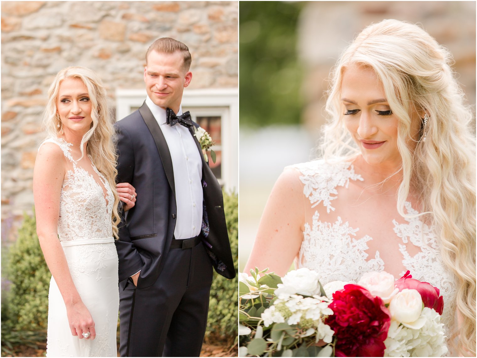 Bride and groom at the Farmhouse at the Grand Colonial in Hampton, NJ