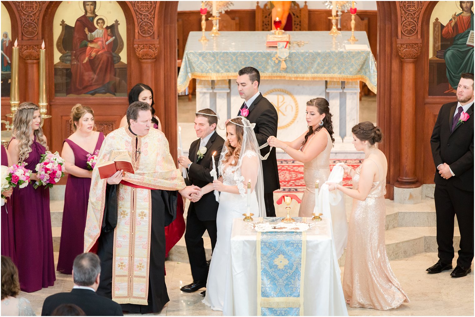 wedding ceremony at St George Greek Orthodox Church Ocean Twp