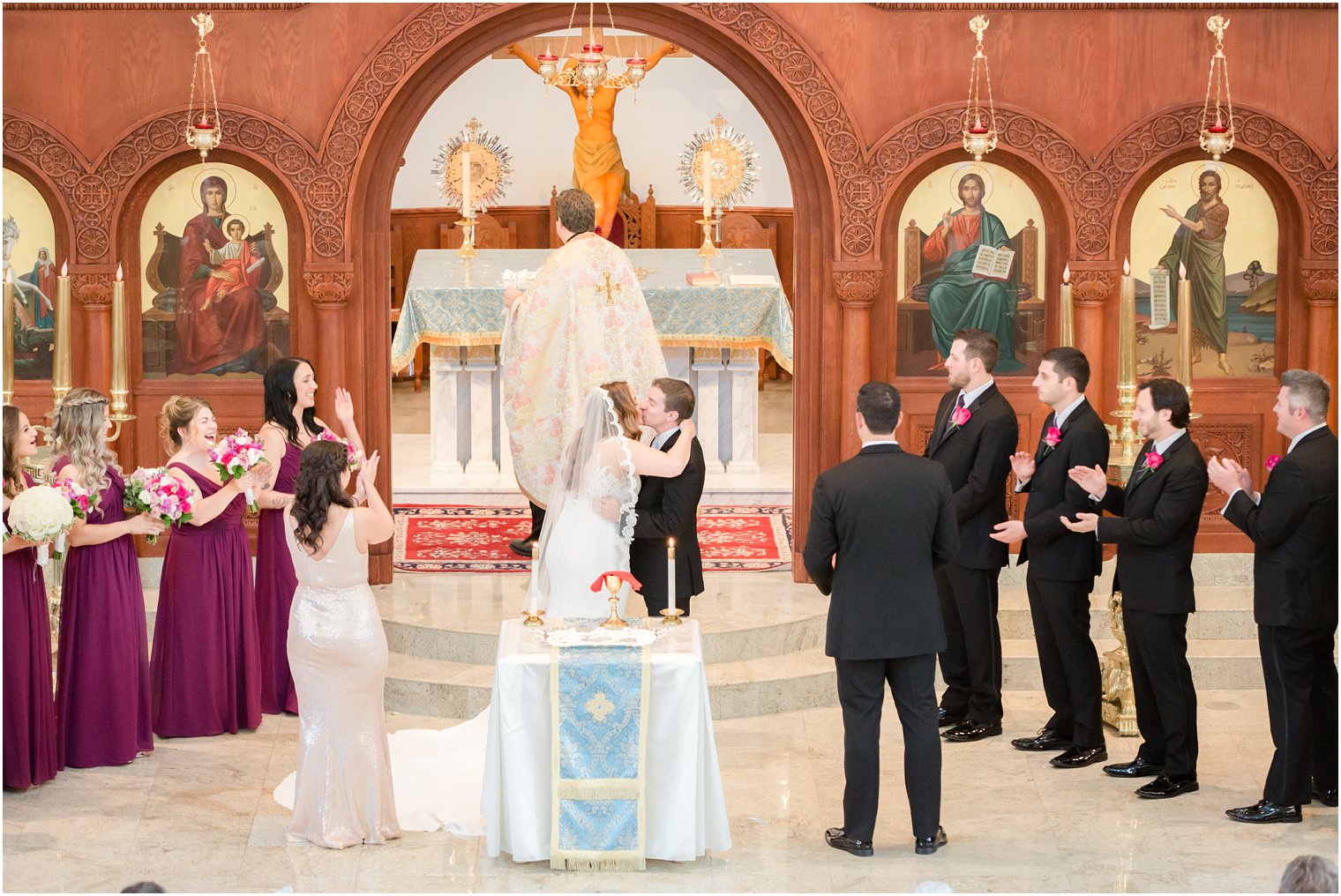 first kiss at St George Greek Orthodox Church Ocean Twp