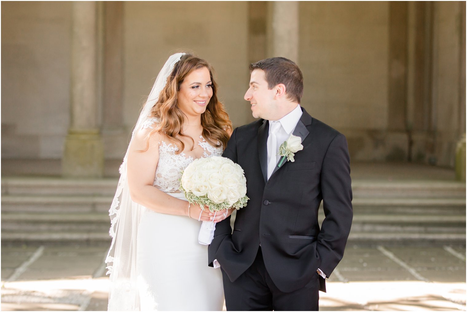 bride and groom at Wilson Hall